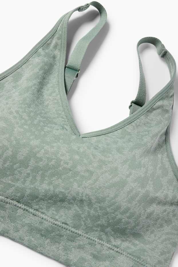 Femei - Sutien funcțional - vătuit - cu model - verde
