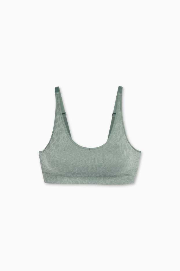 Femei - Sutien funcțional - vătuit - cu model - verde