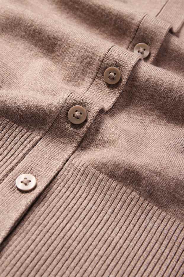 Femei - Cardigan tricotat - maro deschis