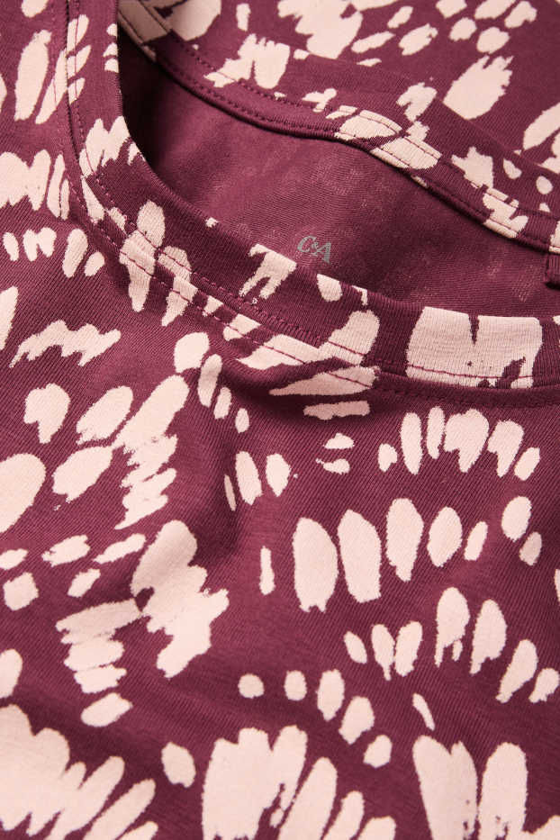Femmes - Haut à manches longues - slim fit - à motif - rose foncé