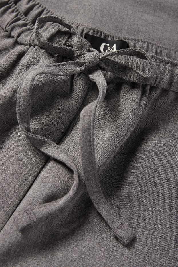 Femei - Pantaloni de stofă - talie medie - wide leg - gri închis