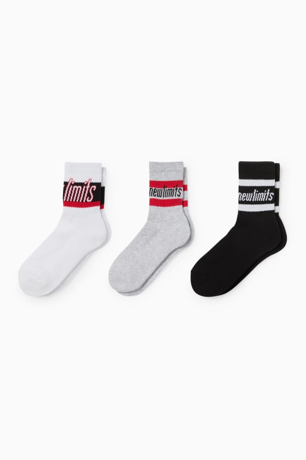 Copii - Băieți - Multipack 3 perechi - șosete de tenis - gri