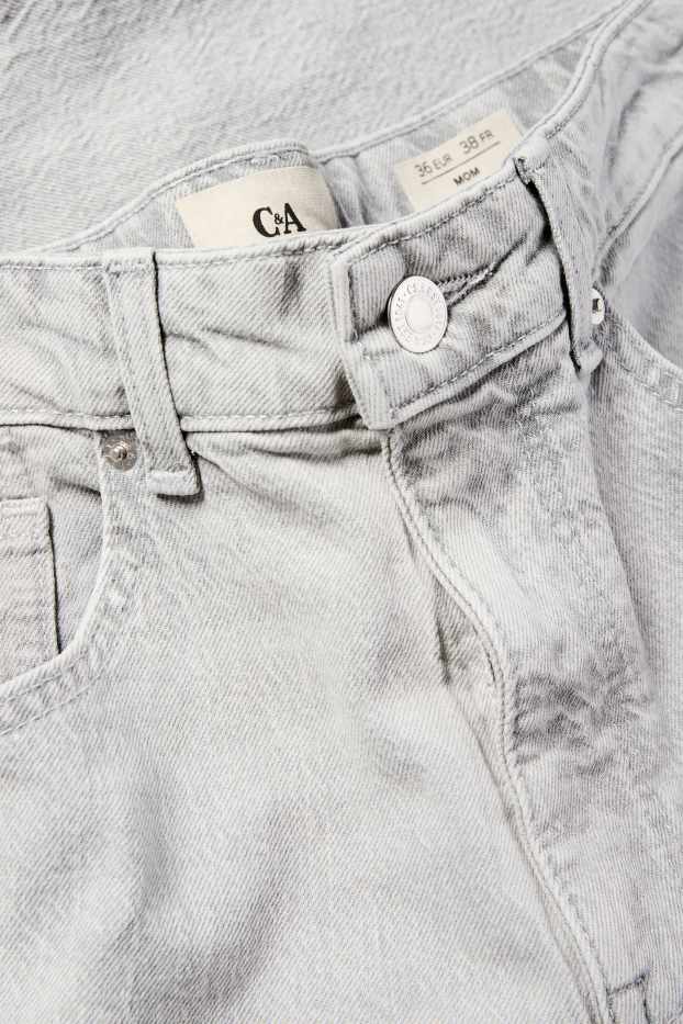 Femei - Mom jeans - talie înaltă - LYCRA® - denim-gri deschis