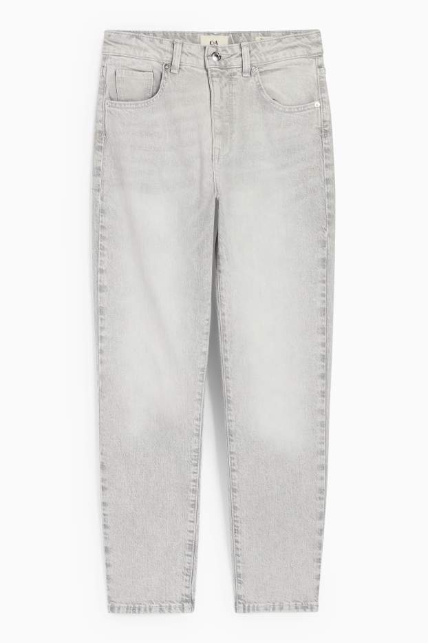 Femei - Mom jeans - talie înaltă - LYCRA® - denim-gri deschis