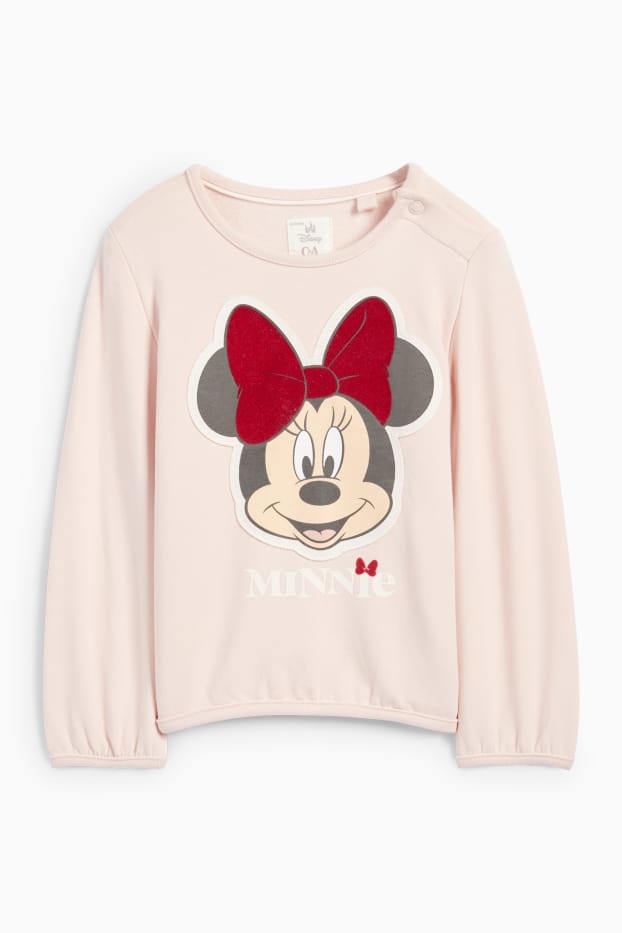 Bebeluși - fete - Minnie Mouse - bluză de molton bebeluși - roz