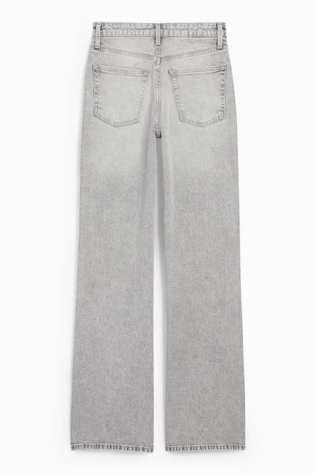 Femei - Wide leg jeans - talie înaltă - denim-gri deschis