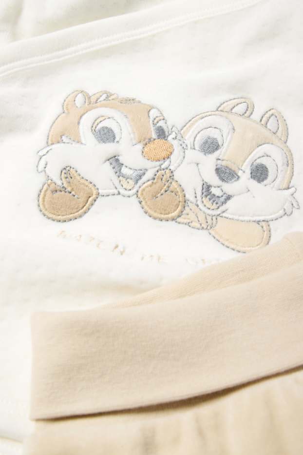 Unisex - Chip și Dale - pijama bebeluși - 2 piese - alb-crem