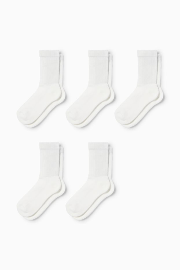 Copii - Băieți - Multipack 5 perechi - șosete de tenis - alb