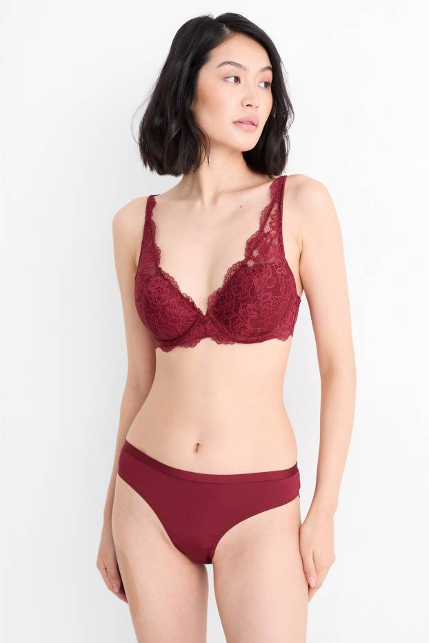 Femmes - Culotte - rouge foncé