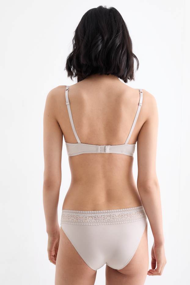 Women - Underwire bra - DEMI - padded - taupe