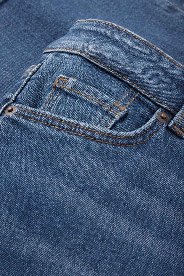 Femei - Flared jeans - talie medie - denim-albastru