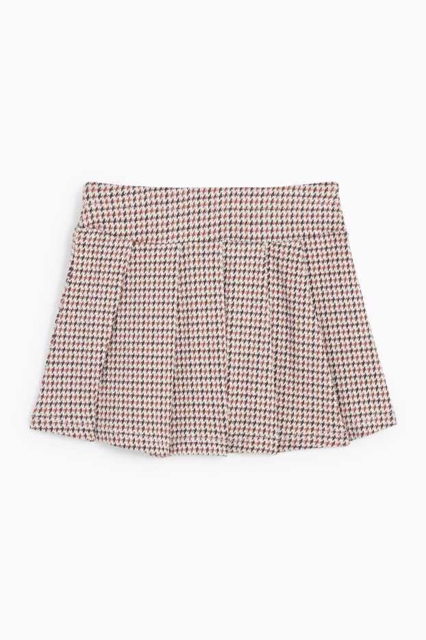 Children Girls - Skirt - check - cremewhite