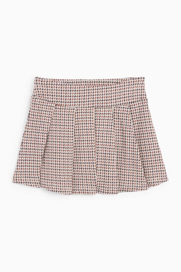 Children Girls - Skirt - check - cremewhite