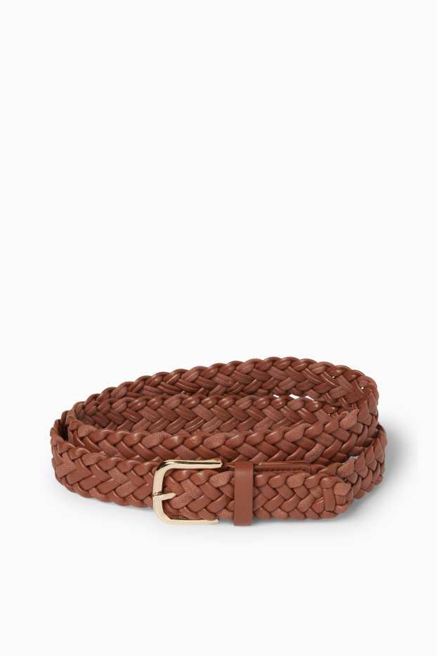 Women - Belt - faux leather - brown