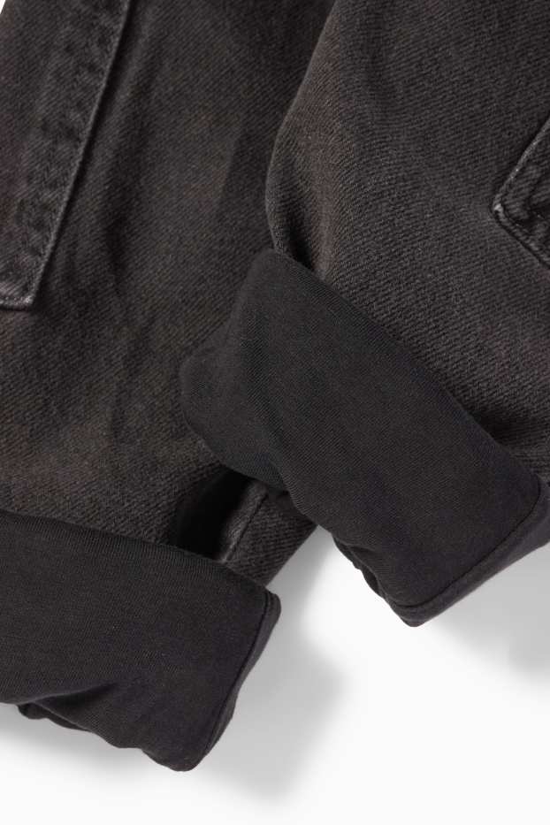 Copii - Băieți - Cargo jeans termoizolanți - negru