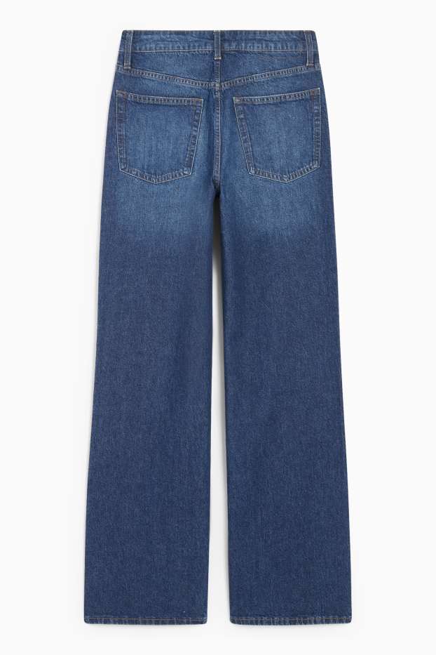 Femei - Wide leg jeans - talie înaltă - denim-albastru