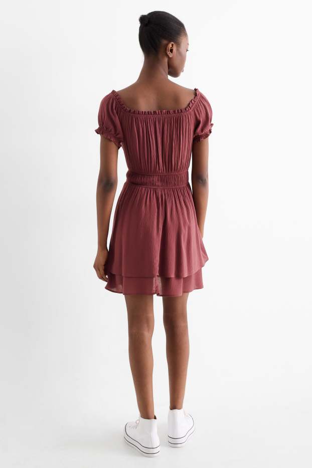 Femei - Rochie fit & flare - bordo