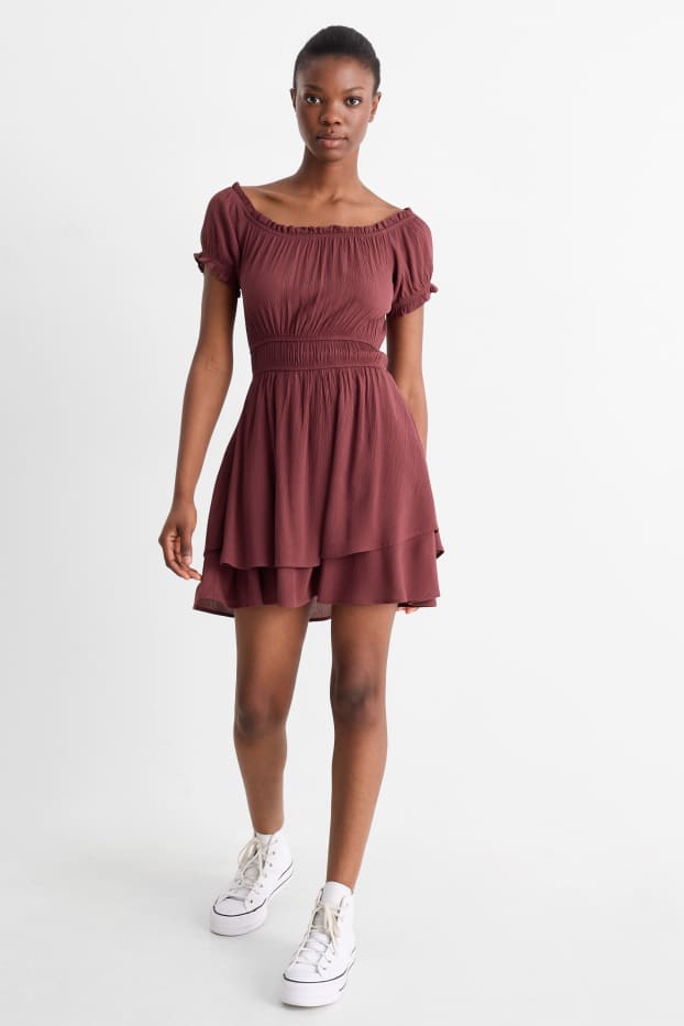 Femei - Rochie fit & flare - bordo