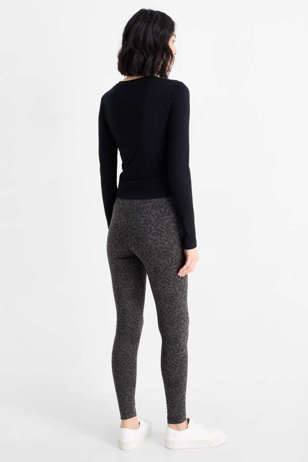 Femei - Colanți - cu model - negru