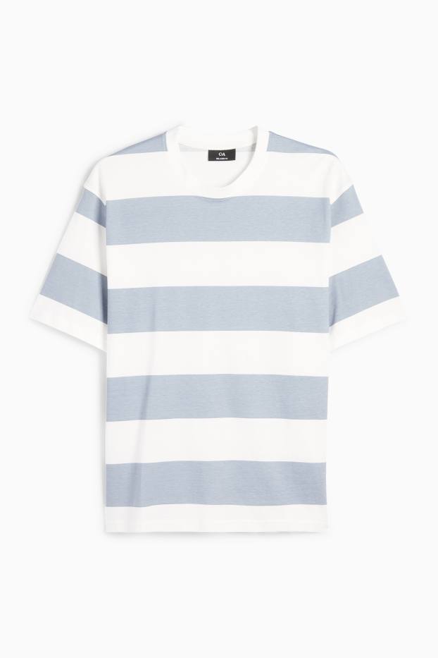 Bărbați - Tricou - relaxed fit - cu dungi - alb / albastru