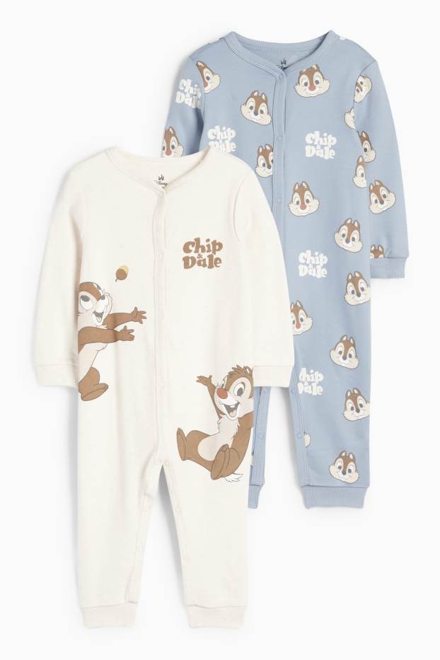 Bebeluși - băieți - Multipack 2 buc. - Chip și Dale - pijama bebeluși - albastru