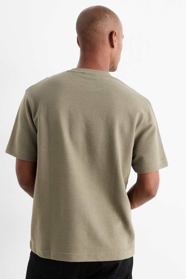 Bărbați - Tricou - relaxed fit - reiat - verde