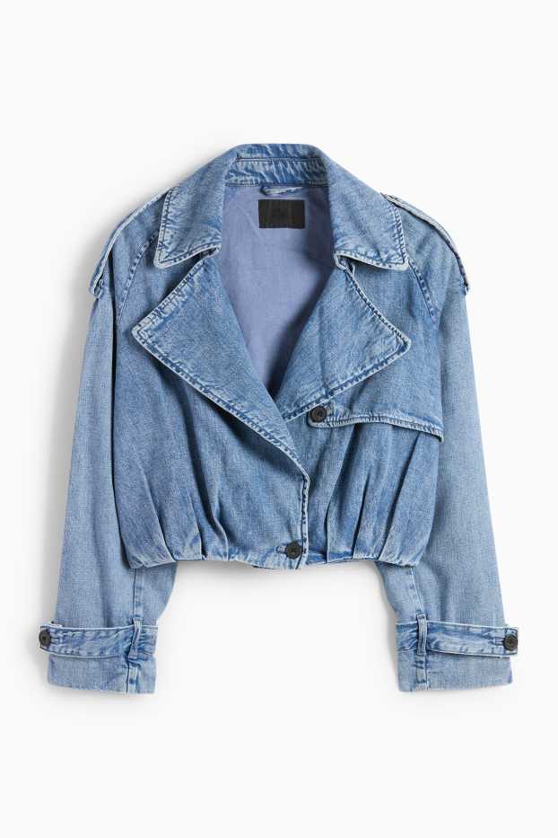 Femei - Jachetă crop din denim - denim-albastru