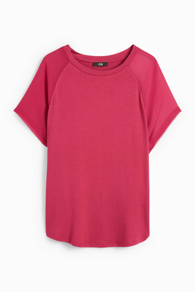 Femmes - T-shirt - regular fit - rose foncé