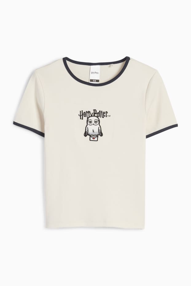 Copii - Fete - Harry Potter - tricou cu mânecă scurtă - reiat - alb-crem
