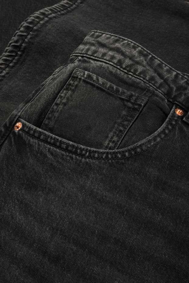 Femei - Wide leg jeans - talie înaltă - denim-gri închis