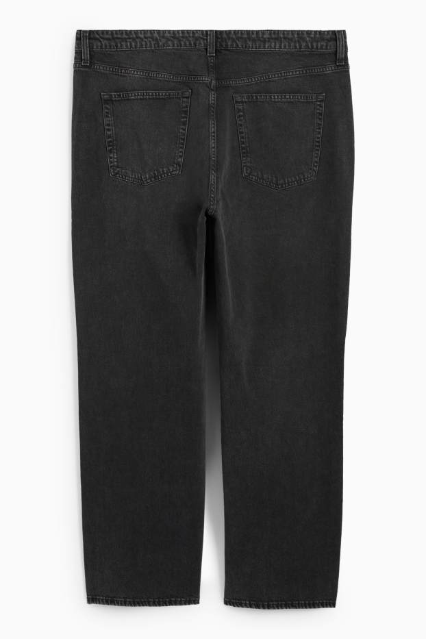 Femei - Wide leg jeans - talie înaltă - denim-gri închis