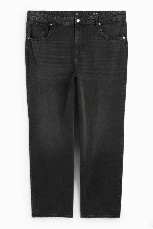 Femei - Wide leg jeans - talie înaltă - denim-gri închis