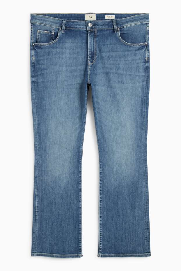 Femei - Bootcut jeans - talie medie - denim-albastru