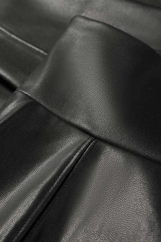 Women - Leggings - faux leather - black
