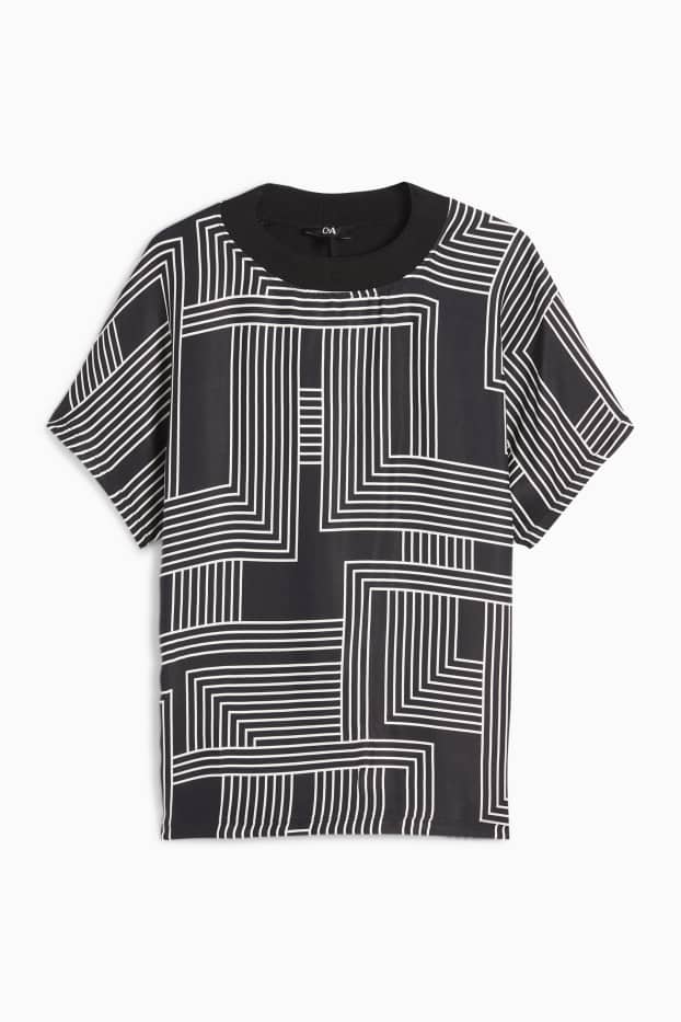 Femei - Tricou - relaxed fit - cu model - negru