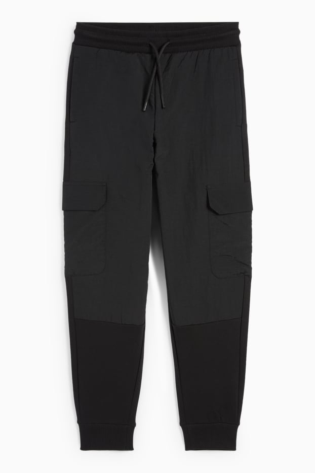 Copii - Băieți - Pantaloni de trening cargo - negru