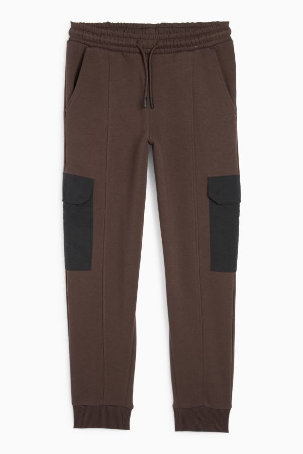 Copii - Băieți - Pantaloni de trening cargo - maro închis
