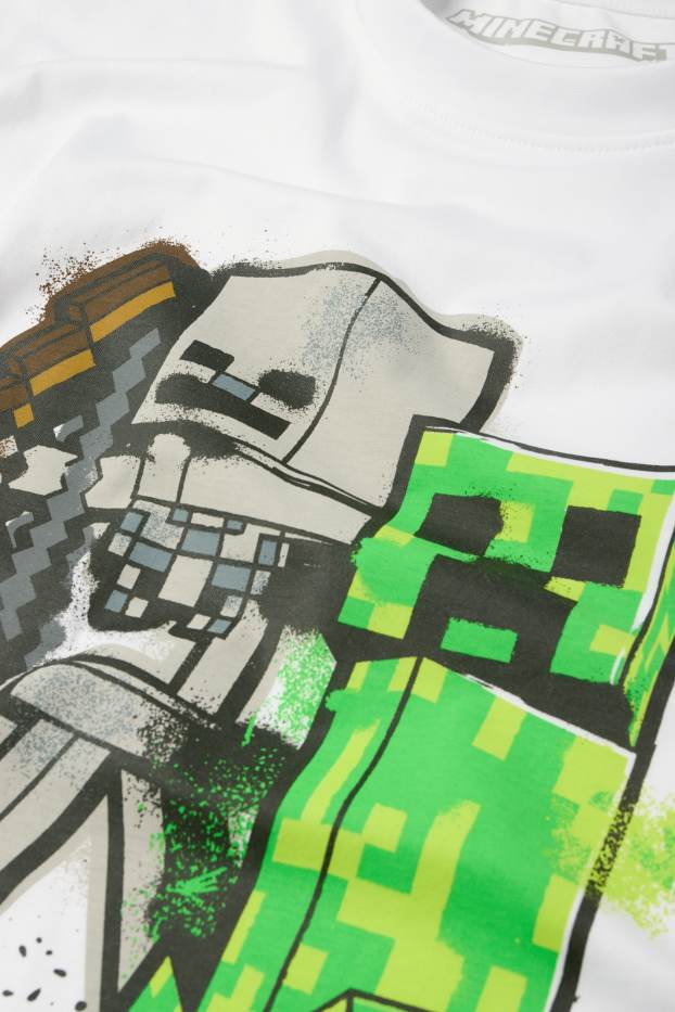 Copii - Băieți - Minecraft - tricou cu mânecă scurtă - alb