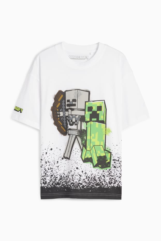 Copii - Băieți - Minecraft - tricou cu mânecă scurtă - alb