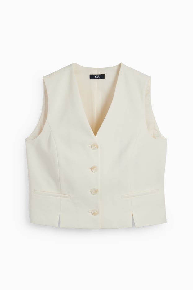 Femei - Vestă office - loose fit - alb-crem