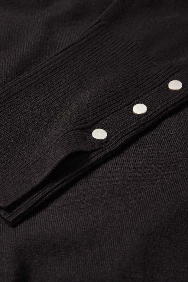Femei - Pulover din tricot fin - negru
