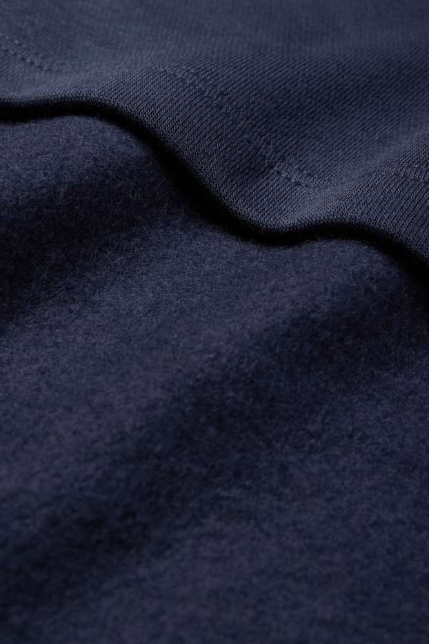 Dames - Jurk van sweatstof - donkerblauw