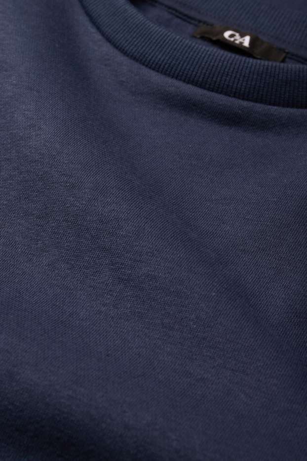 Dames - Jurk van sweatstof - donkerblauw