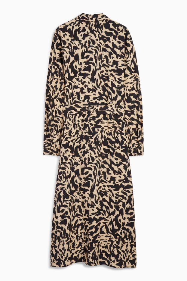 Femei - Rochie tip bluză - cu model - negru / nej
