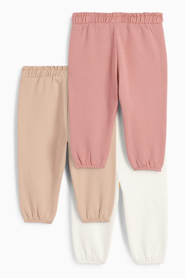 Bebeluși - fete - Multipack 3 perechi - pantaloni de trening bebeluși - alb-crem