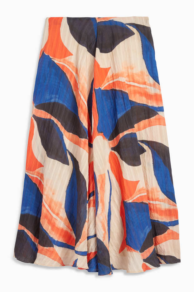 Women - Skirt - patterned - textured - orange