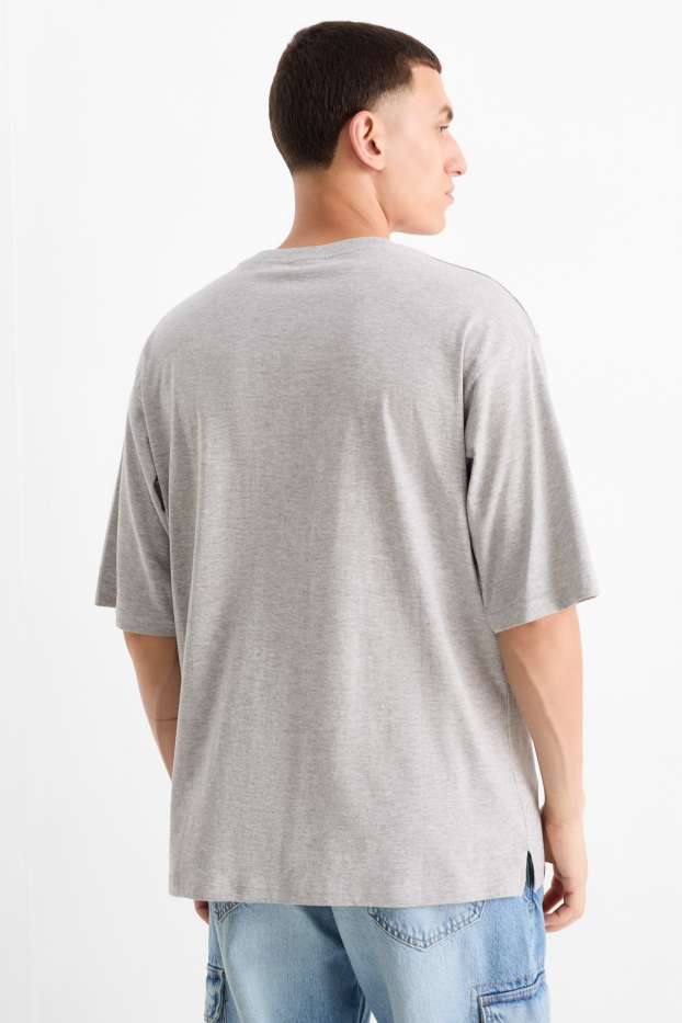 Bărbați - Tricou - supradimensionat - gri deschis melanj