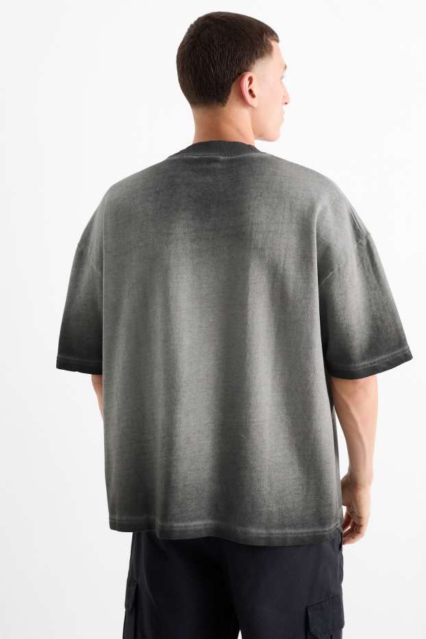 Bărbați - Tricou - supradimensionat - cu model - gri închis
