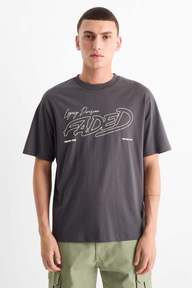 Bărbați - Tricou - relaxed fit - gri închis