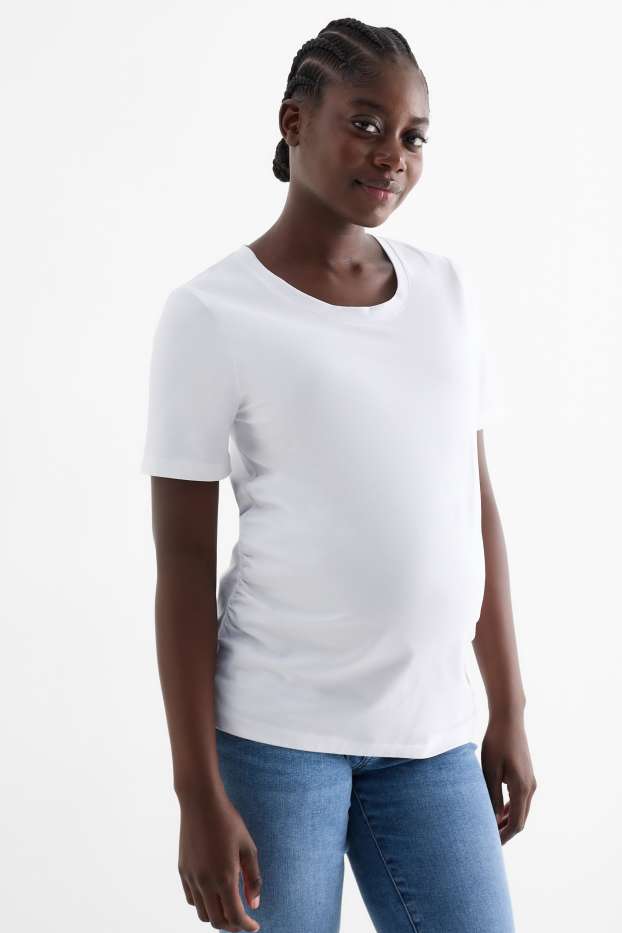 Femei - Multipack 2 buc. - tricou gravide - alb